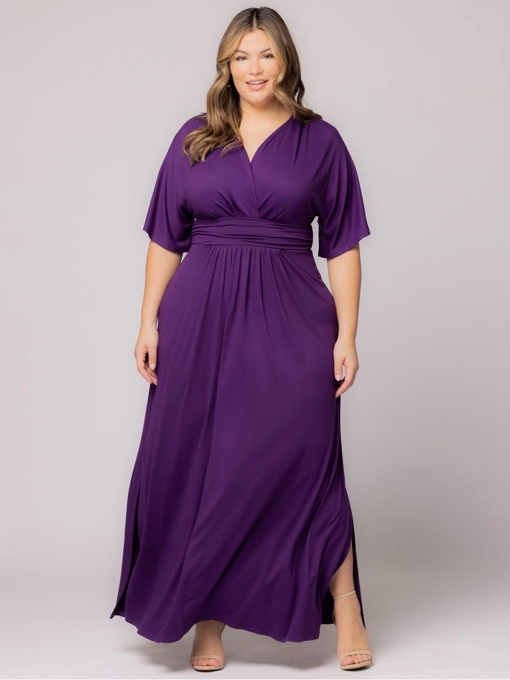Kiyonna Vienna Maxi Dress Passion Plum Plus Size Woman’s 2X (18-20) NWT